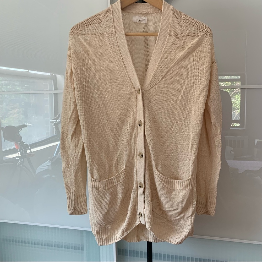sheer linen knit sunmer cardigan S